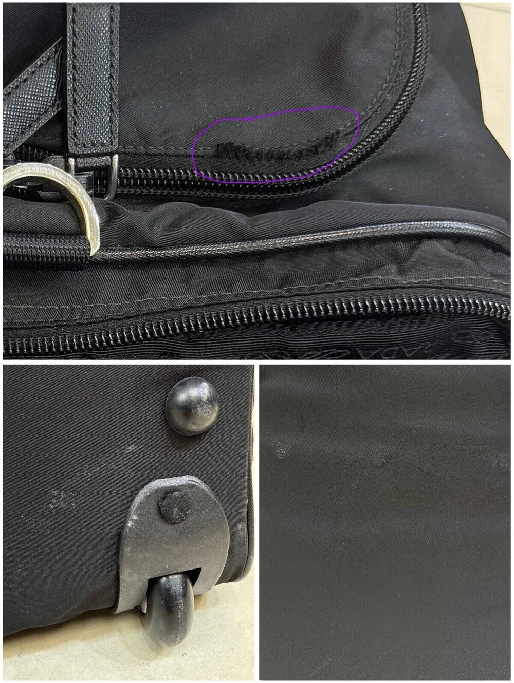 Prada Re-Nylon and Saffiano Leather Trolley Weekender Bag